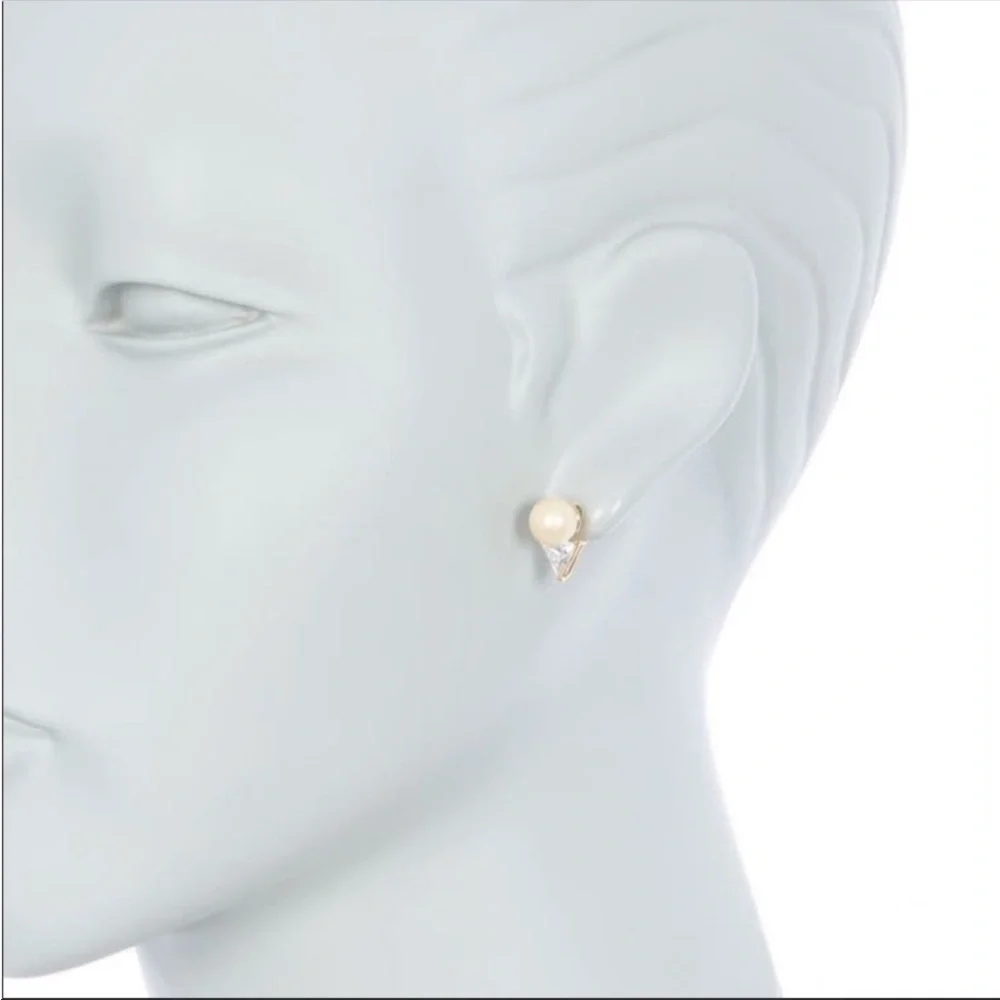 Kate Spade Holland Watch Gift Set Rose Gold Leather Pearl Earrings 34mm Box